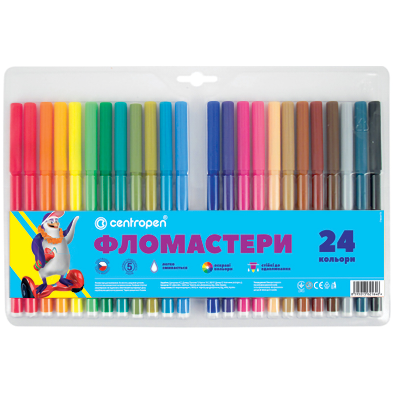 Фломастери CENTROPEN 7790/24 ТП, набір 24 шт.
